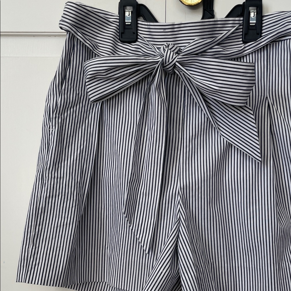 J. Crew Navy and White Striped High‎ Waist Shorts - Picture 3 of 9